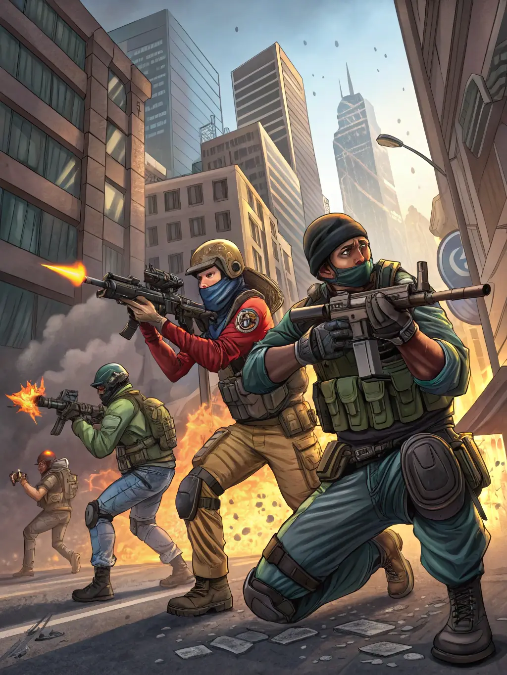 An image of airsoft players engaging in a competitive tournament, highlighting the intensity and excitement of the matches.